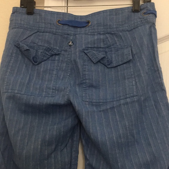 prAna Long Pants Sz 4 Four Pockets Blue Draw String Cotton New - Picture 4 of 8